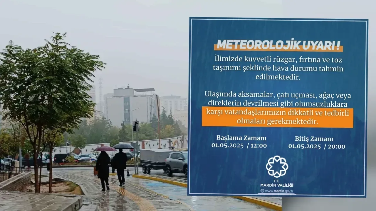 Mardin Valiliği’nden meteorolojik uyarı