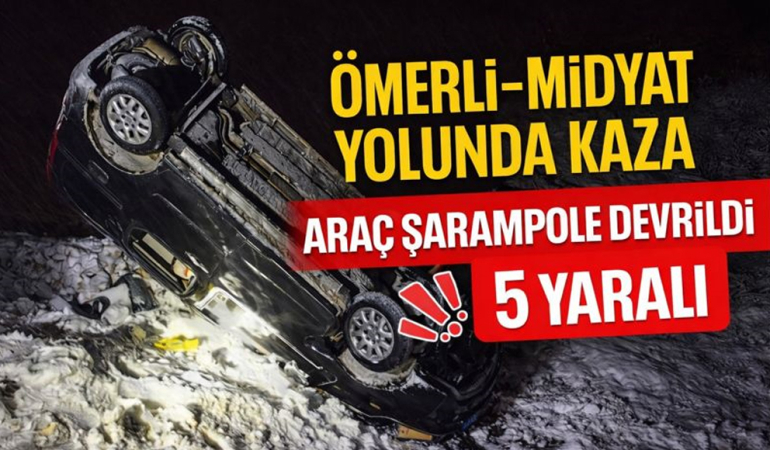Ömerli–Midyat Yolunda Kaza: Araç Şarampole Devrildi, 5 Yaralı