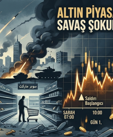 Altın grafiği önünde savaş görselleri