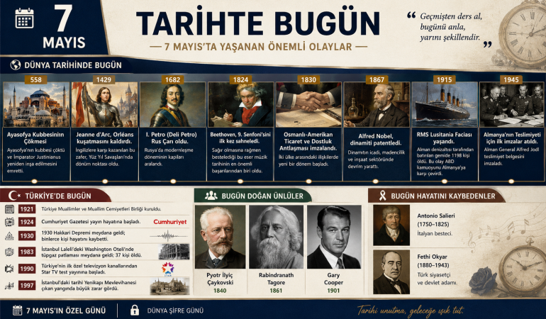 7 Mayıs Tarihte Bugün Neler Oldu