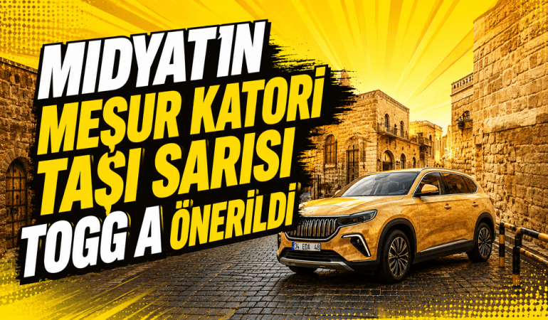 Midyat’ın meşur katori taşı sarısı Togg’a önerildi: “Bu renk çok yakışır”