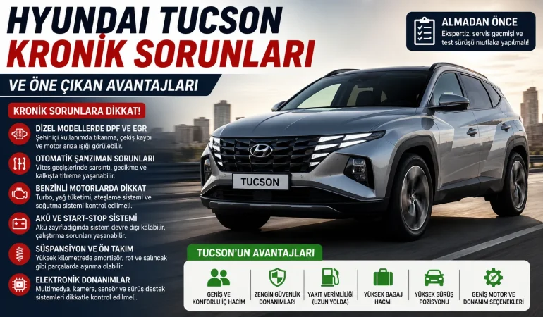 Hyundai Tucson Alacaklar Dikkat! Kronik Sorunları ve Öne Çıkan Avantajları