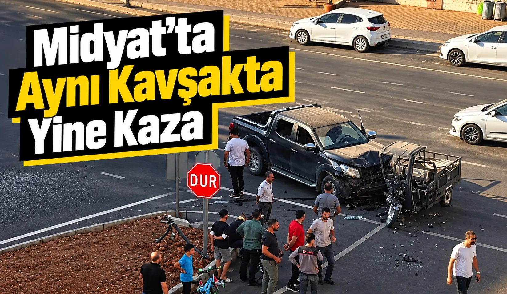Midyat’ta Aynı Kavşakta Yine Kaza