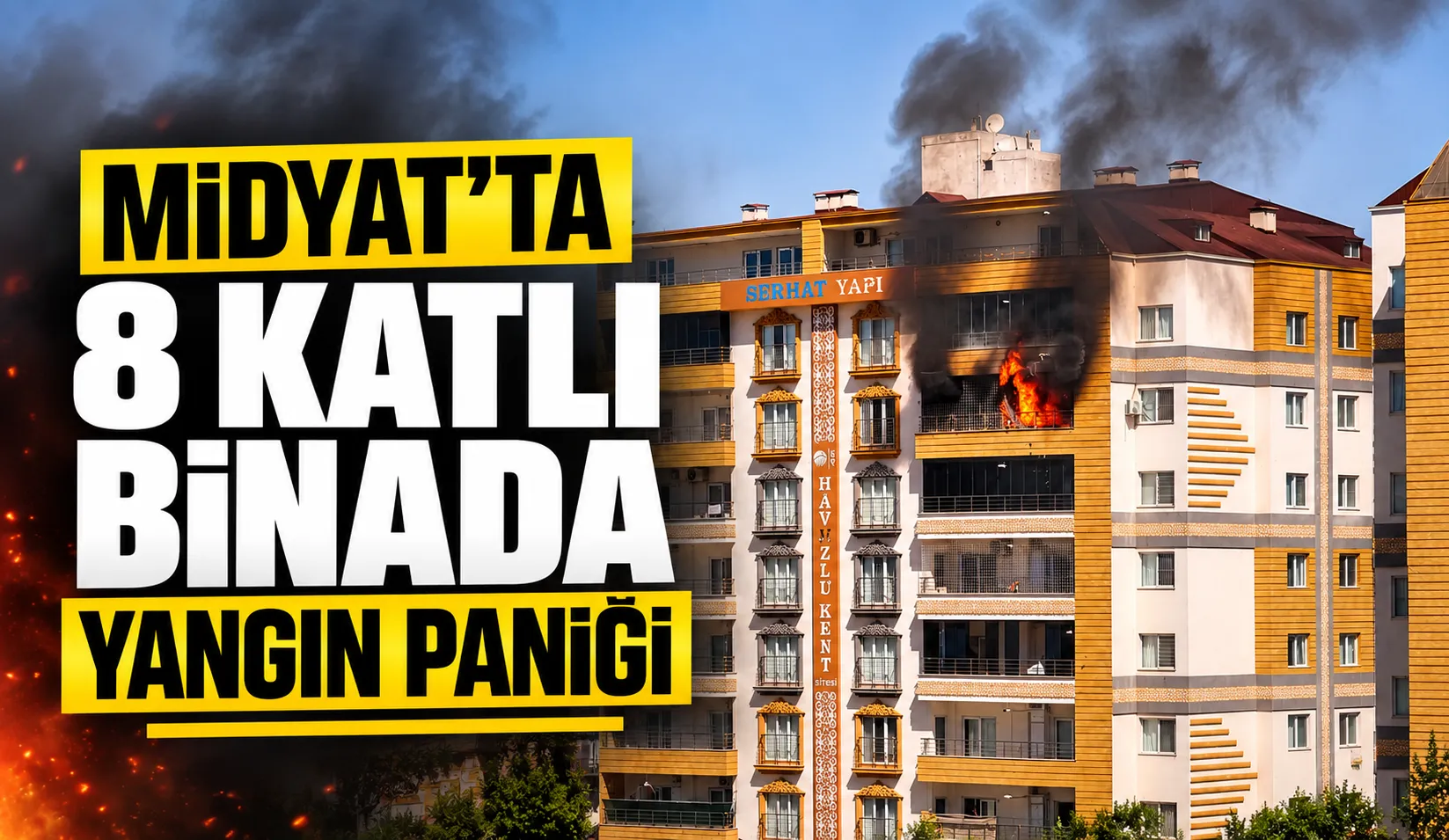 Midyat’ta 8 Katlı Binada Yangın Paniği