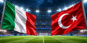 İtalyan ve Türk Bayraklarıyla Stadyum Gecesi
