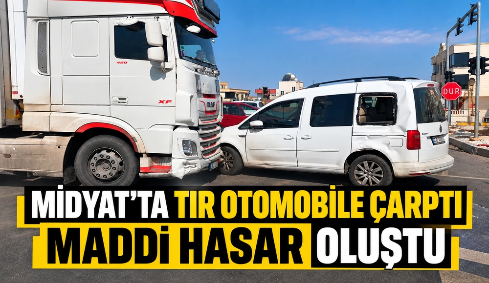 Midyat’ta Tır Otomobile Çarptı